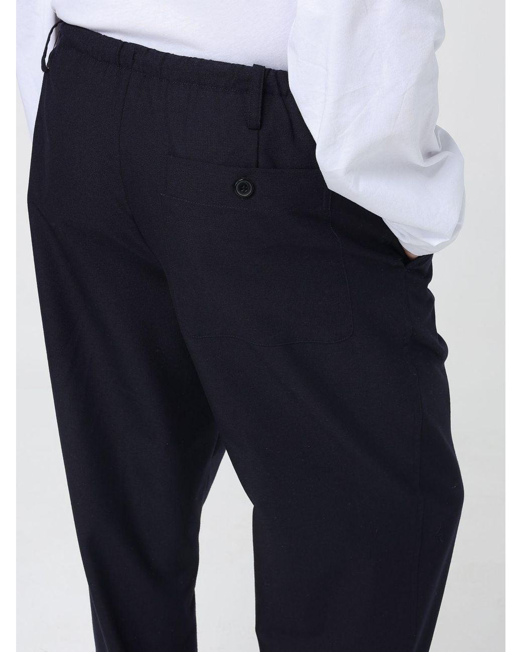 Dries Van Noten Blue Wool Pants for men