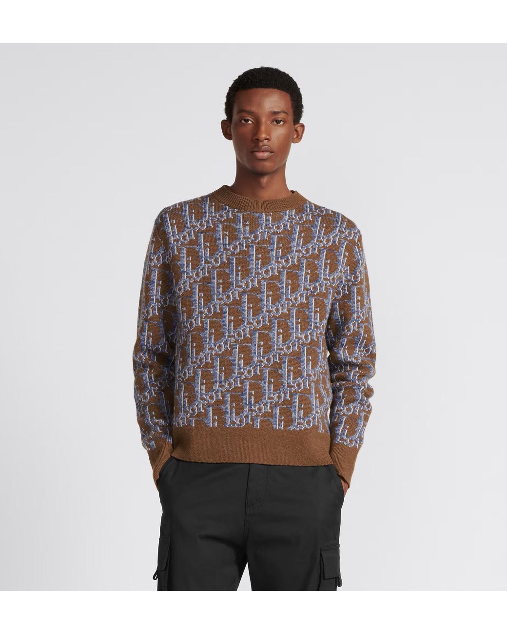 Dior Gray Oblique Sweater for men