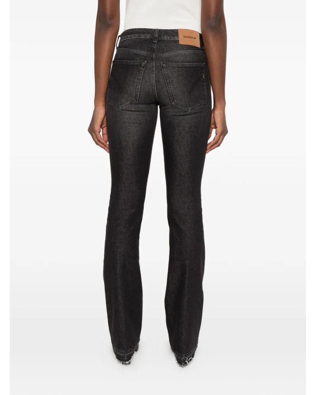Dondup Black Faded Flared Jeans