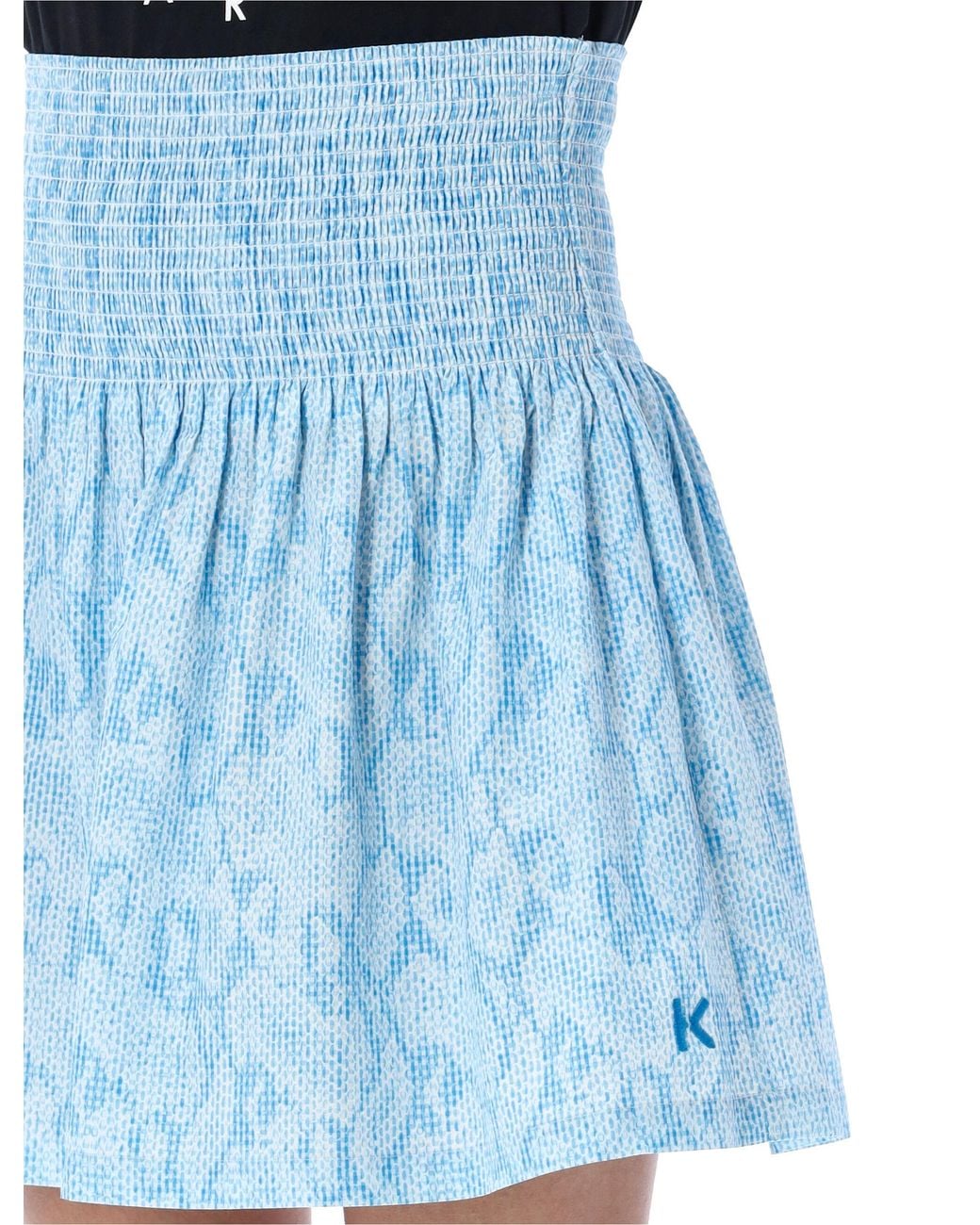 KENZO Blue Wide Elasticated-Band Skirt