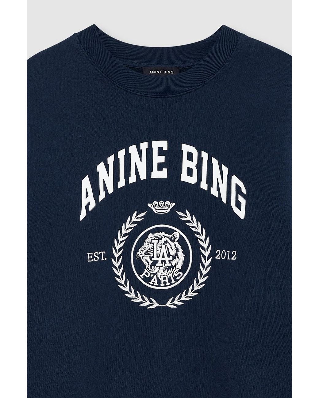 Anine Bing Blue Miles Collegiate Logo Sweatshirt