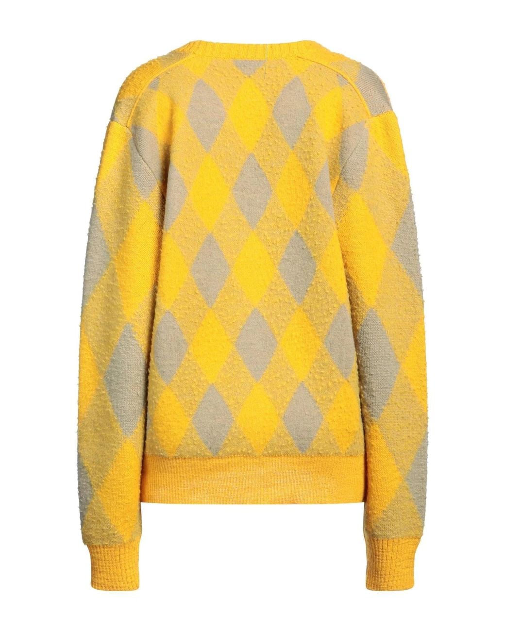 Burberry Yellow Geometric Pattern Knitted Long-Sleeve Top