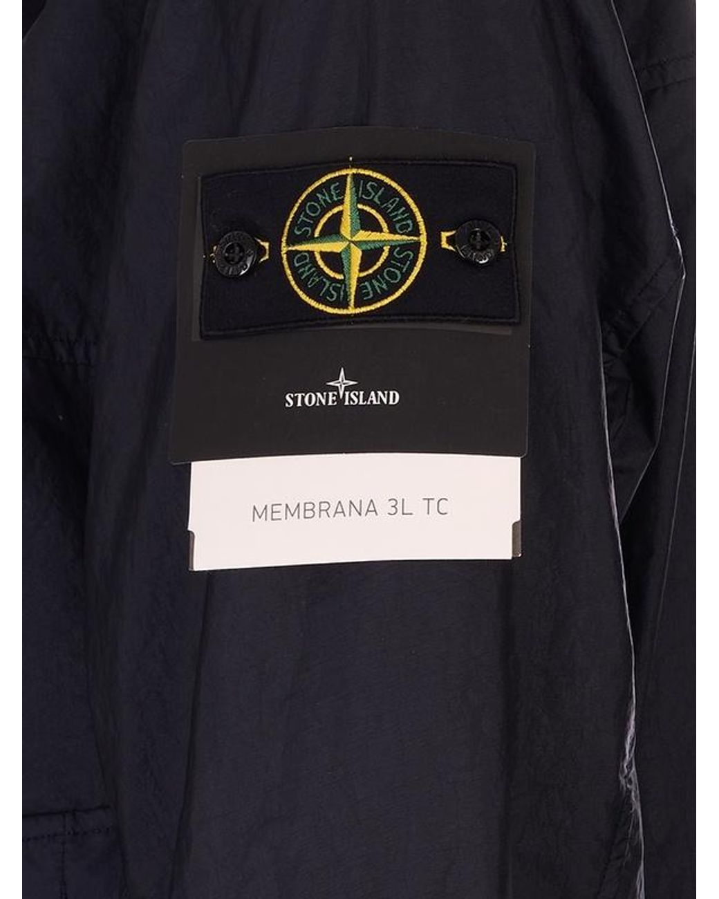 Stone Island Blue Logo Patch Hooded Jacket for men
