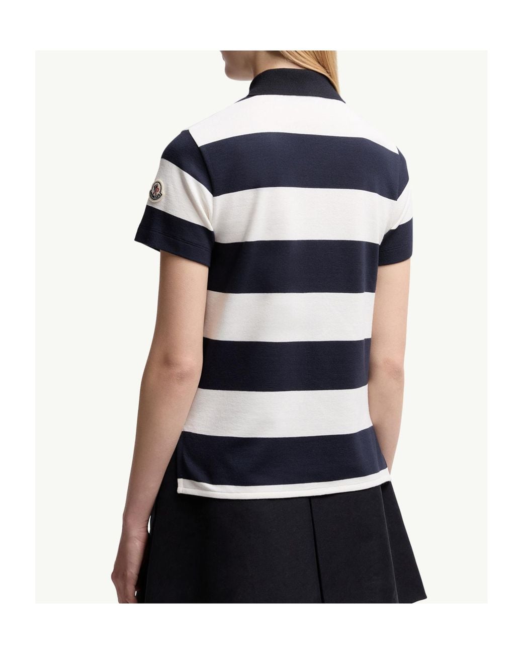 Moncler Blue Striped Polo Shirt