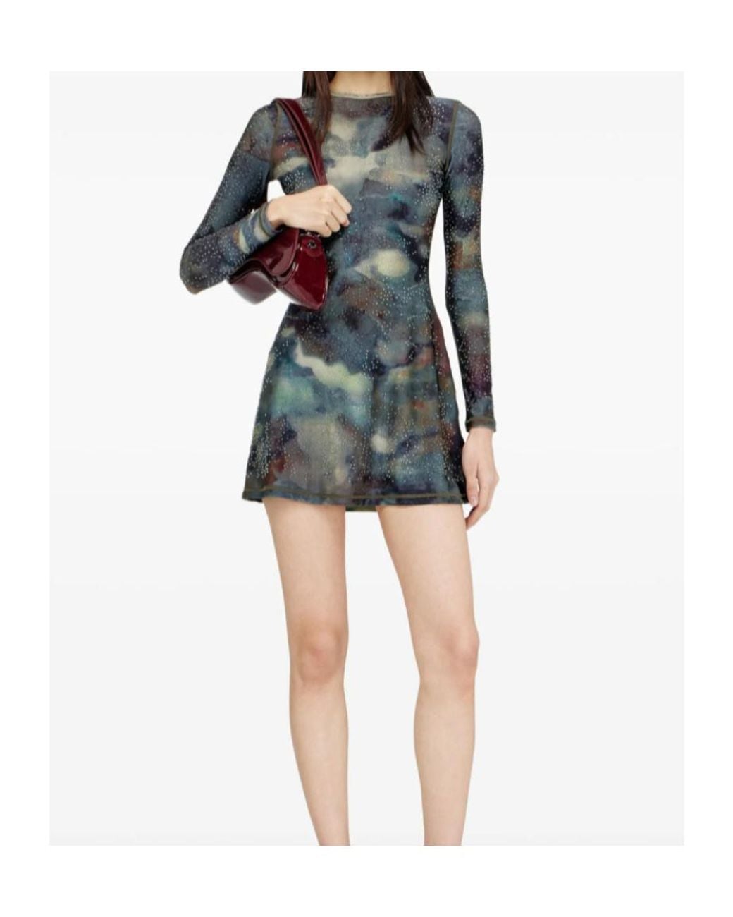 DIESEL Black D-Uplo Printed Embellished Mini Dress