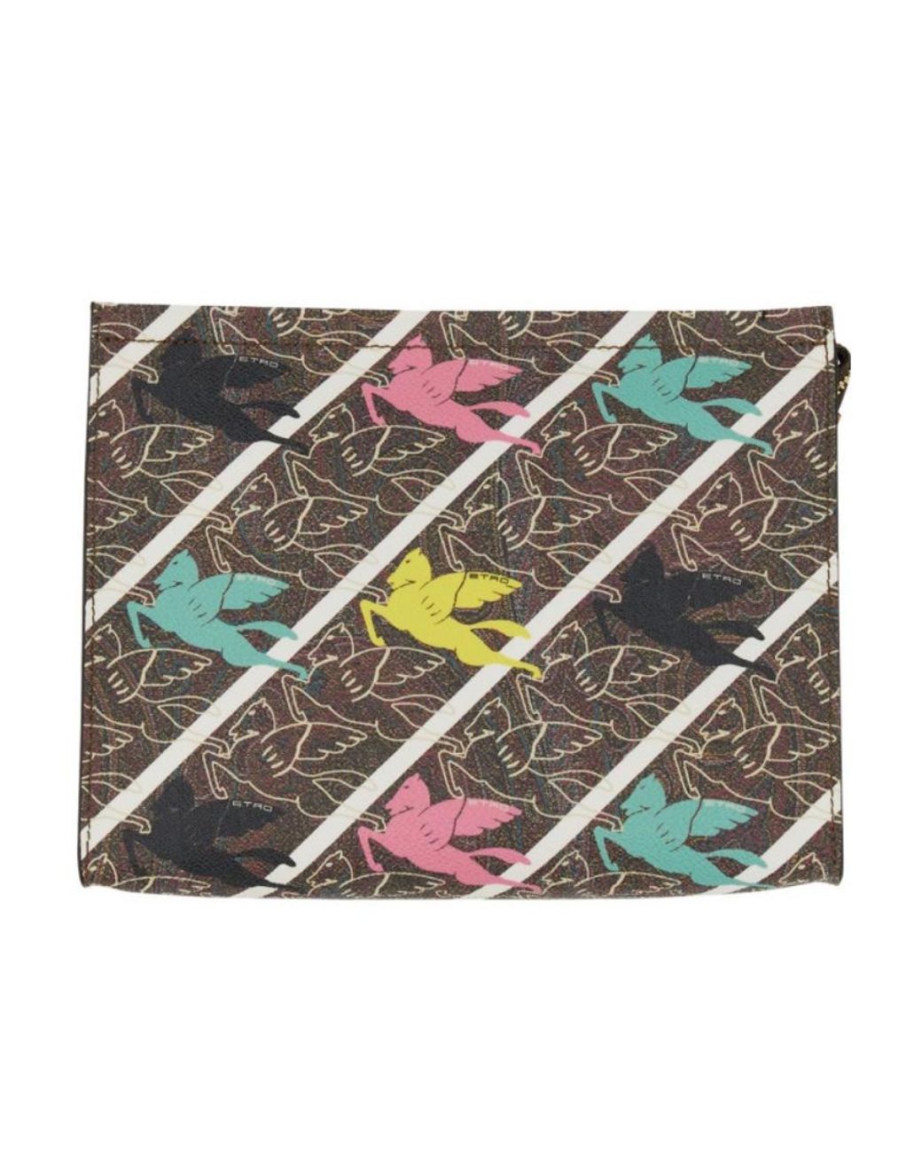 Etro Gray Paisley Nécessaire With Pegaso