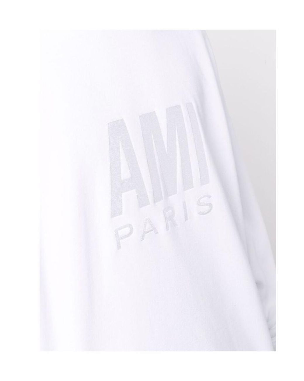 AMI White Tonal Logo-Embroidered Sweatshirt for men