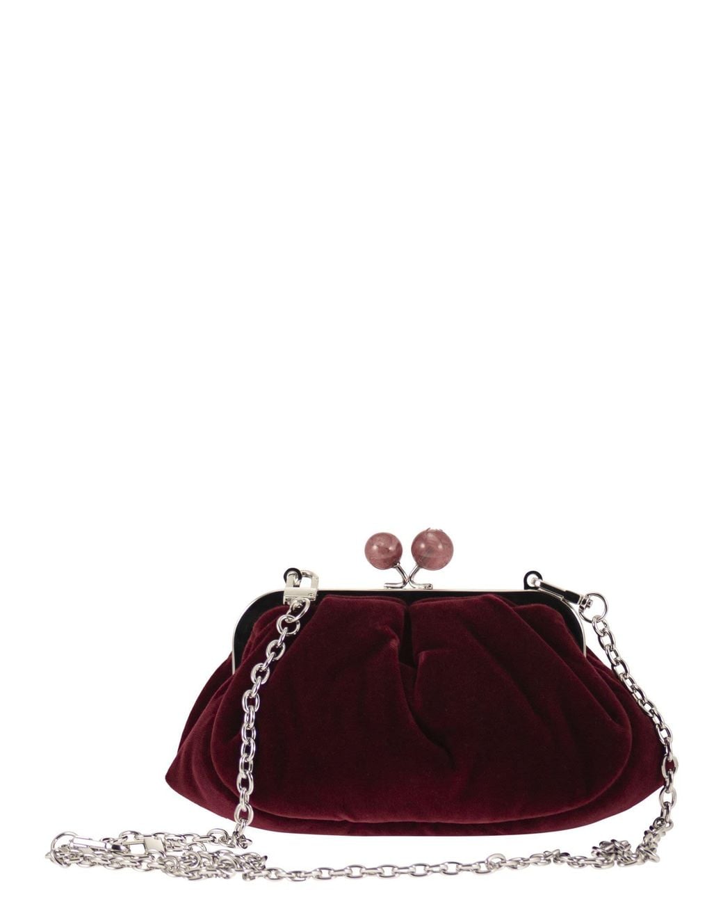 Weekend by Maxmara Red Wkagiochi Velvet Chain Clutch Bag