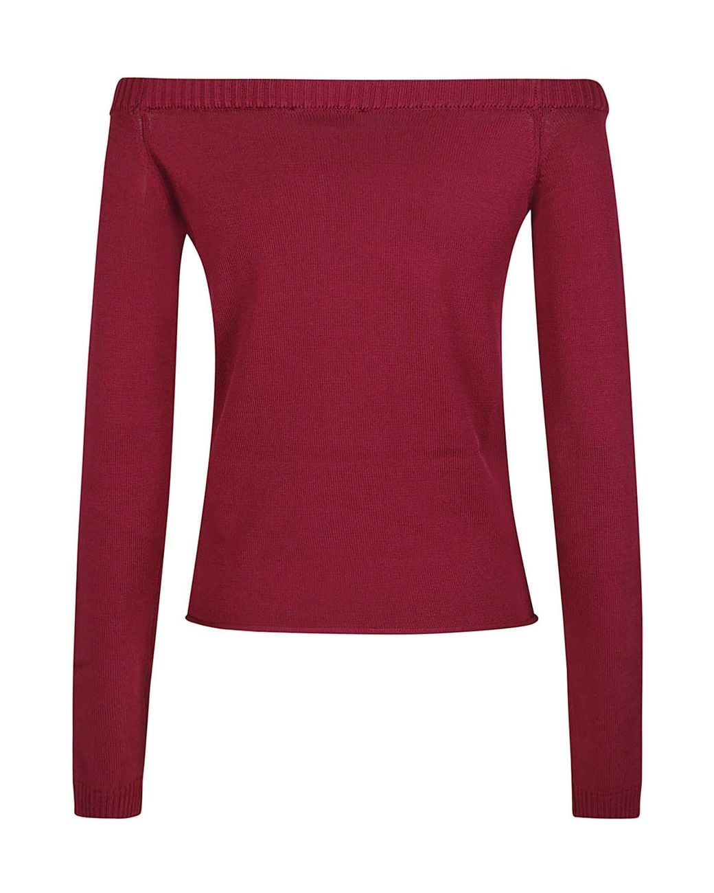 IRO Red Bulle Off-Shoulder Sweater