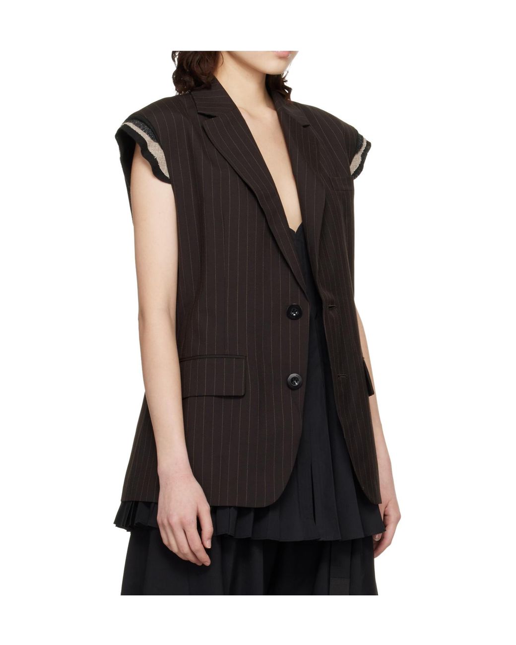 Sacai Black Striped Vest