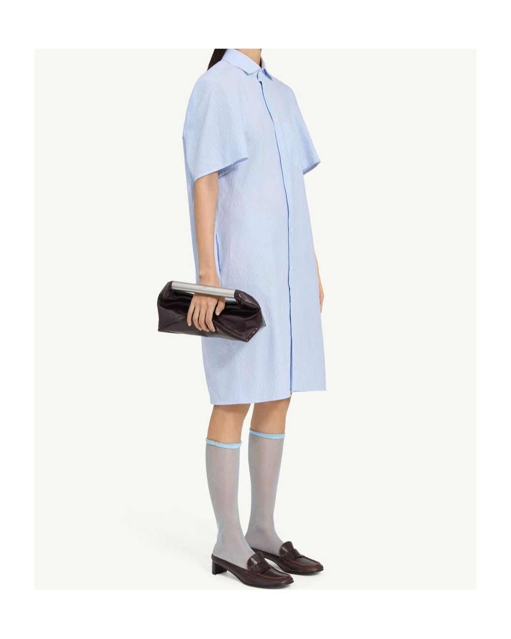 MM6 by Maison Margiela Blue Poplin Shirt Dress