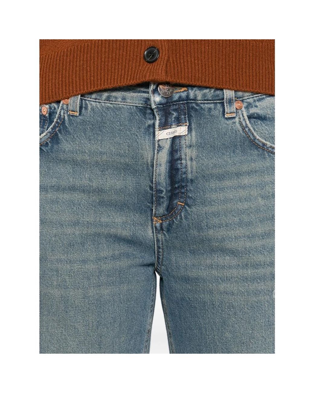 Closed Blue Distressed-Detail Jeans