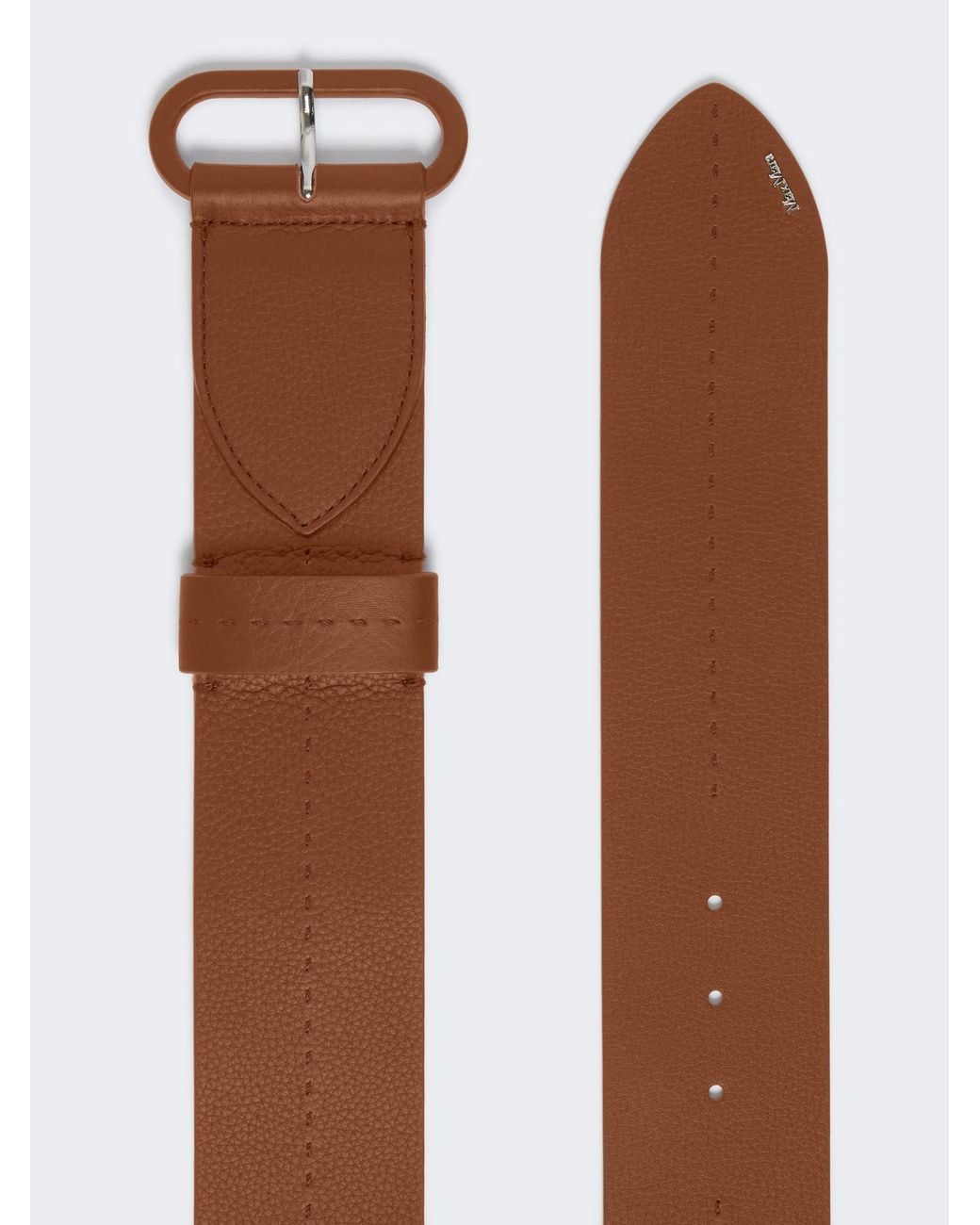 Max Mara Brown Semi-Glossy Leather Belt