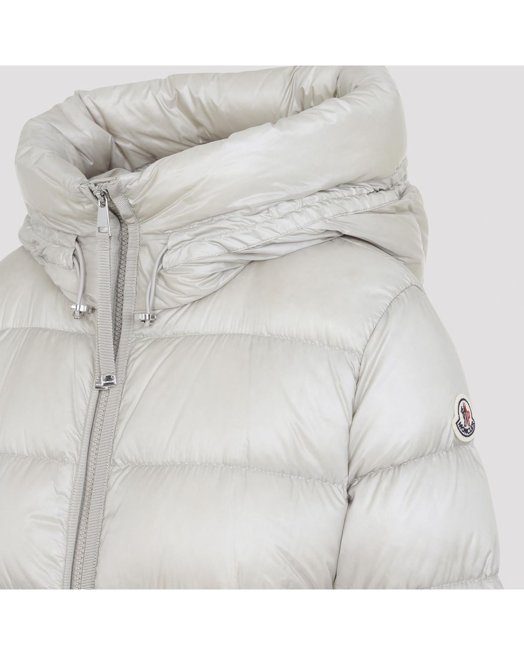 Moncler White Suyenne Zip-Up Quilted Coat
