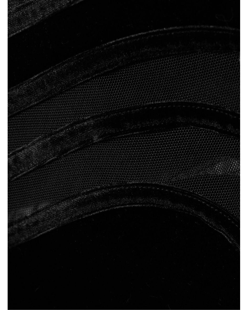 Zimmermann Black Velour And Mesh Spliced Swimsuit