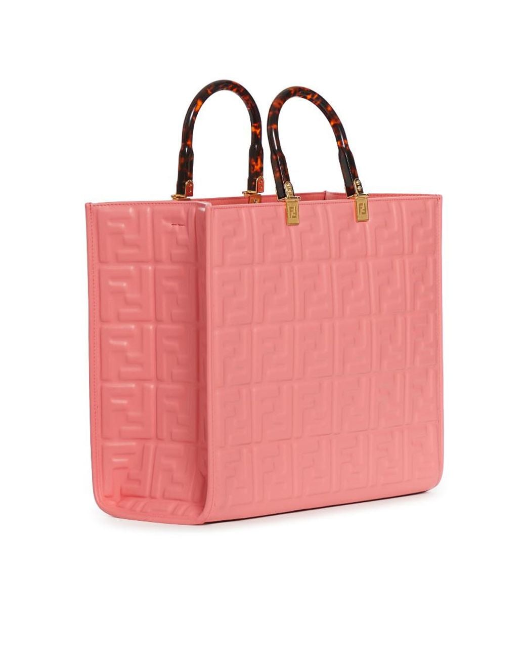 Fendi Pink Monogram Embossed Tote Bag