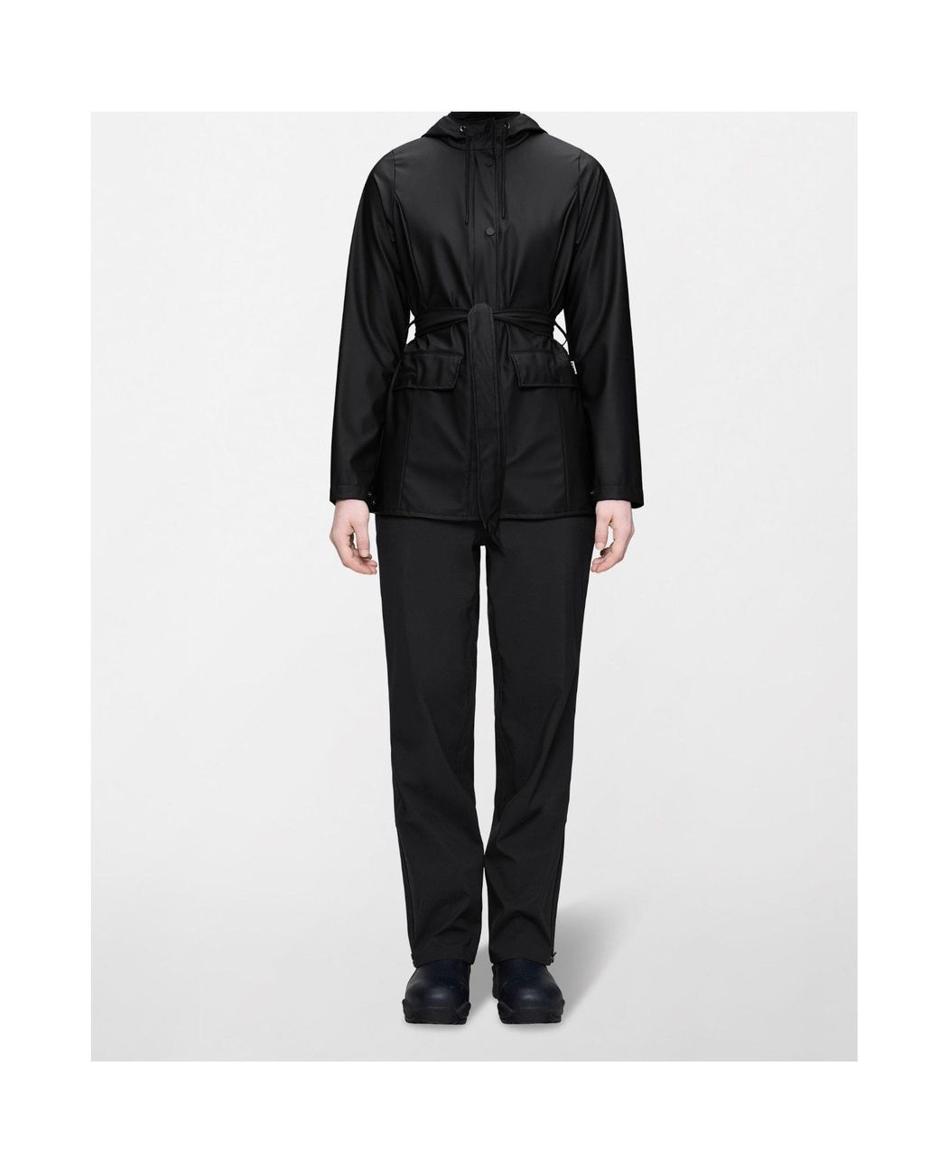 Rains Black Curve Waterproof Jacket