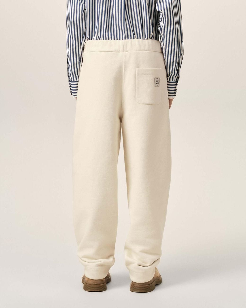 AMI Natural Ami Drawstring Straight-Leg Sweatpants for men