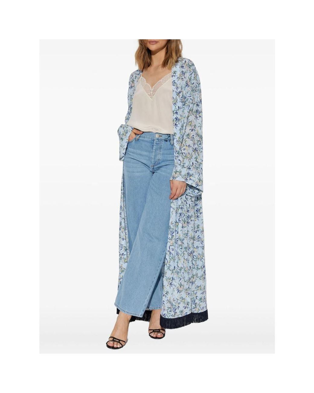 Zadig & Voltaire Natural Christy V-Neck Lace Top