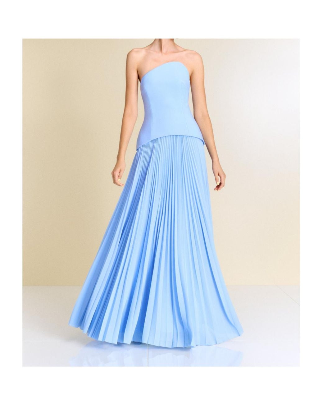 Solace London Blue Strapless Dress
