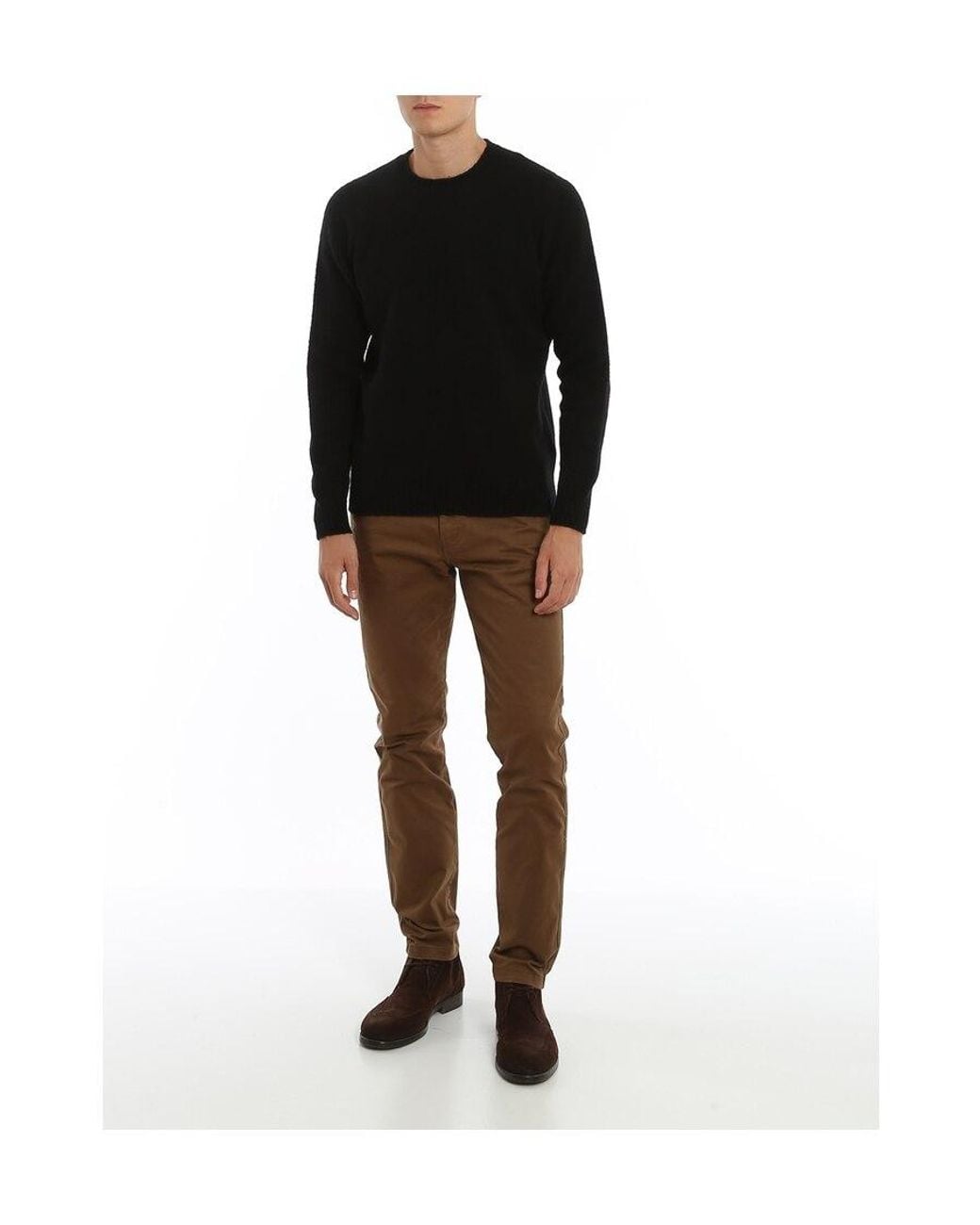 Drumohr Blue Crew Neck Knit Sweater for men