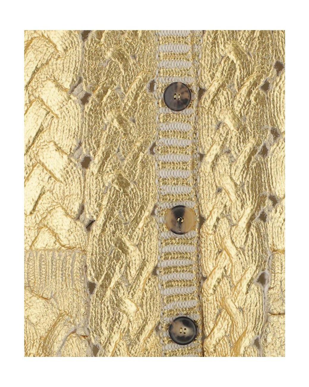 Valentino Metallic-Effect V-Neck Cardigan