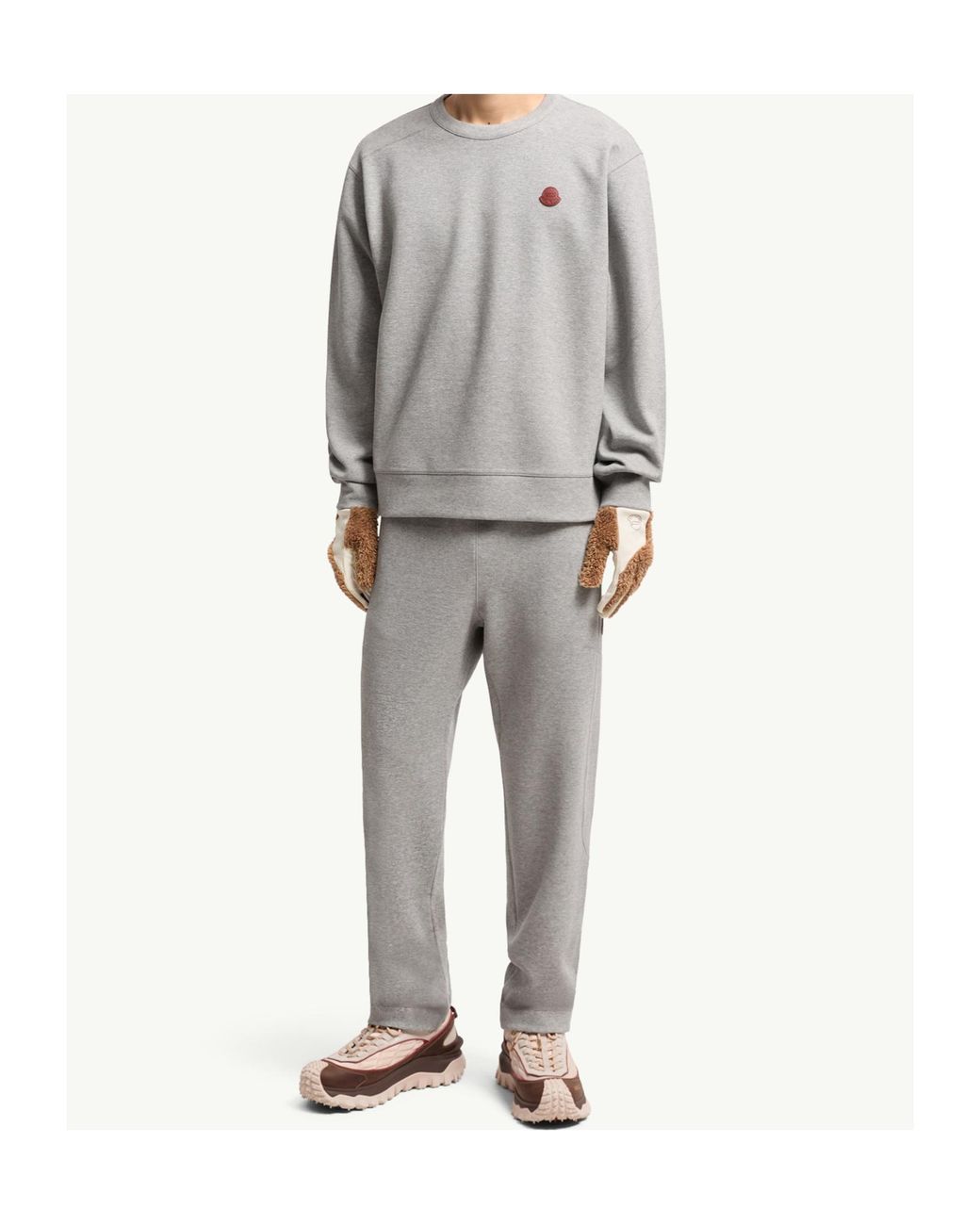 Moncler Gray Logo Patch Sweatshirt for men