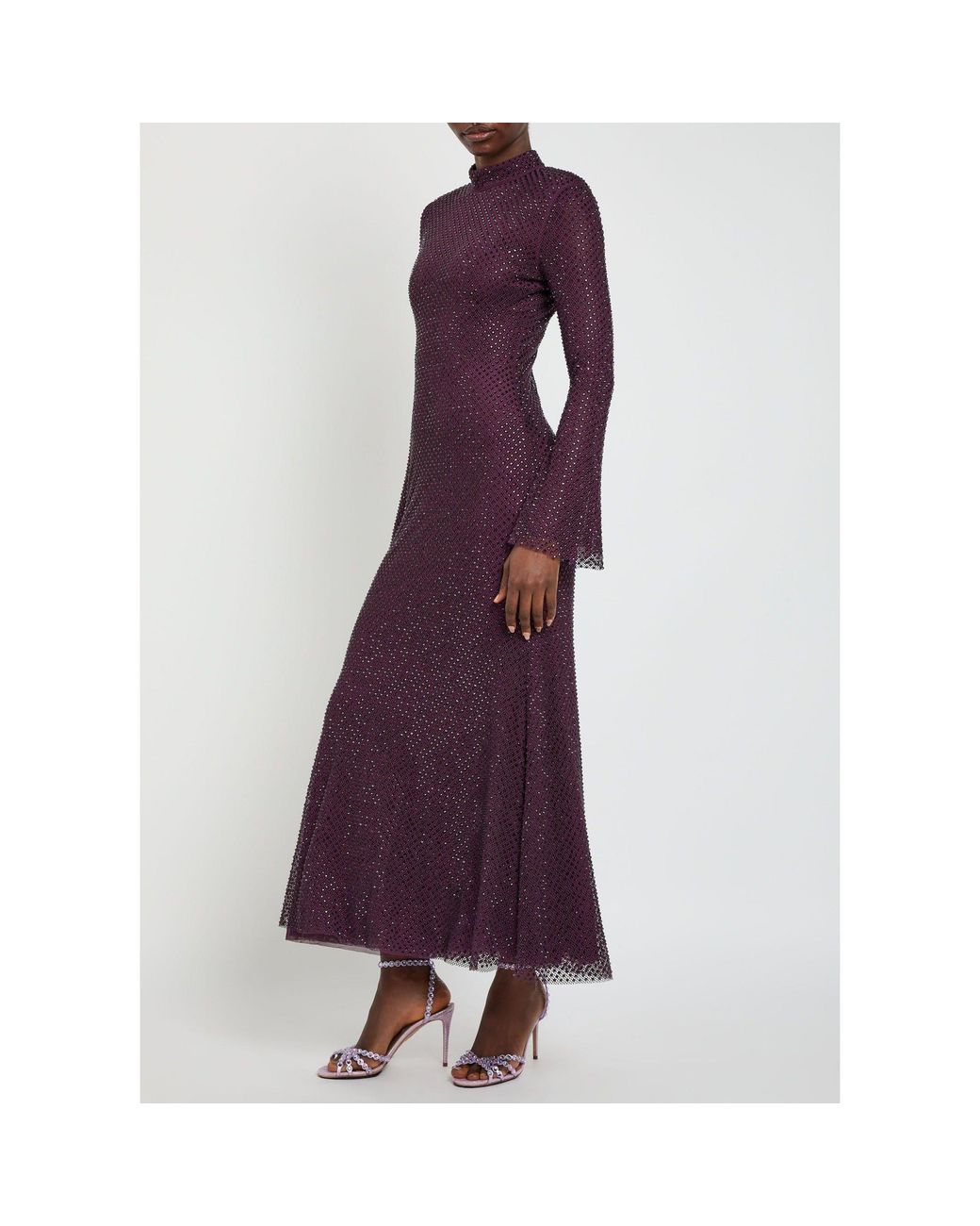 Self-Portrait Purple Long Sequined Dress