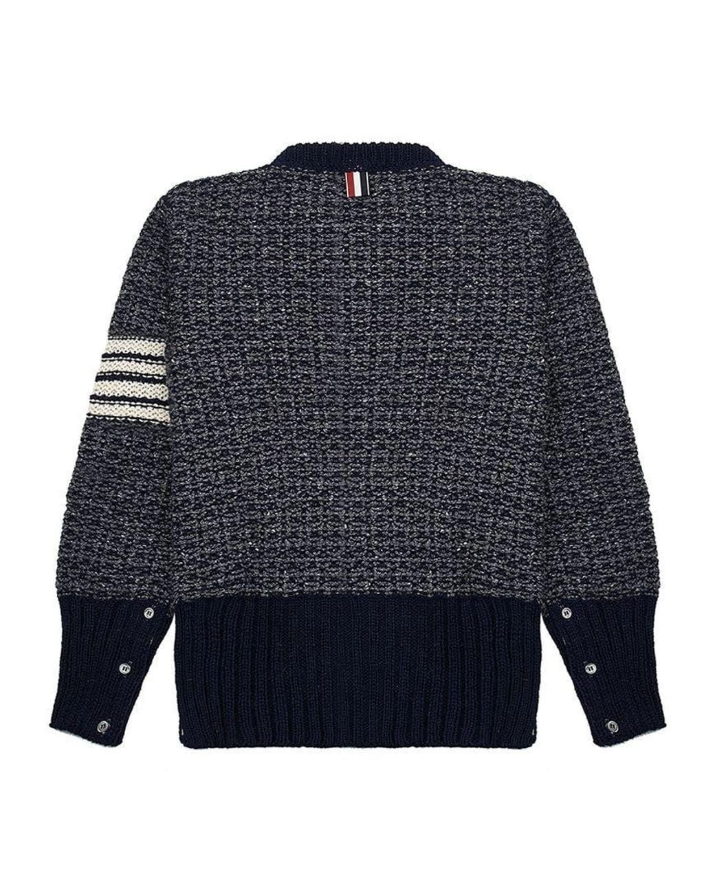 Thom Browne Blue Bar Mélange-Effect Jumper for men
