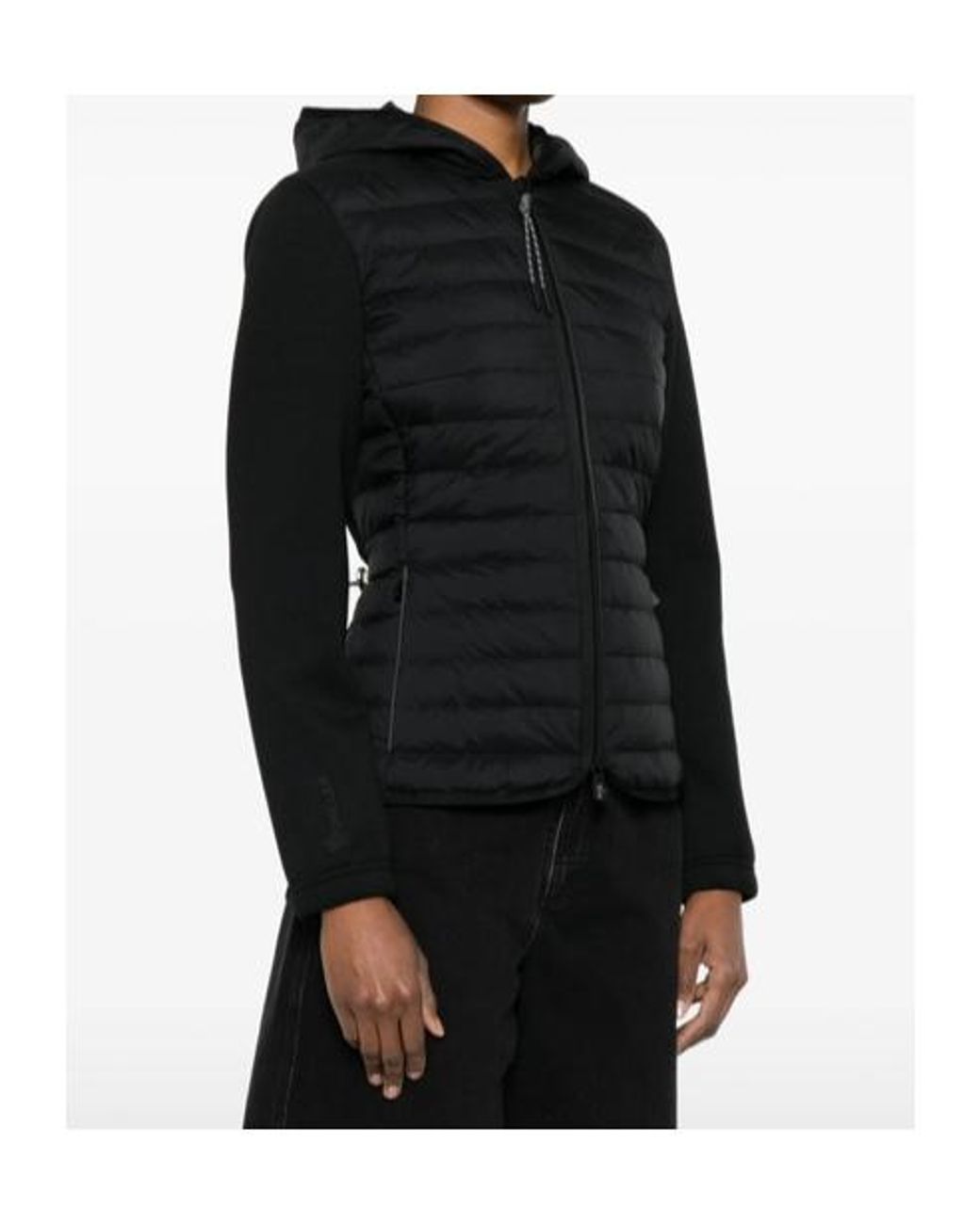 Moncler Black Grenoble Hooded Panelled Down Jacket