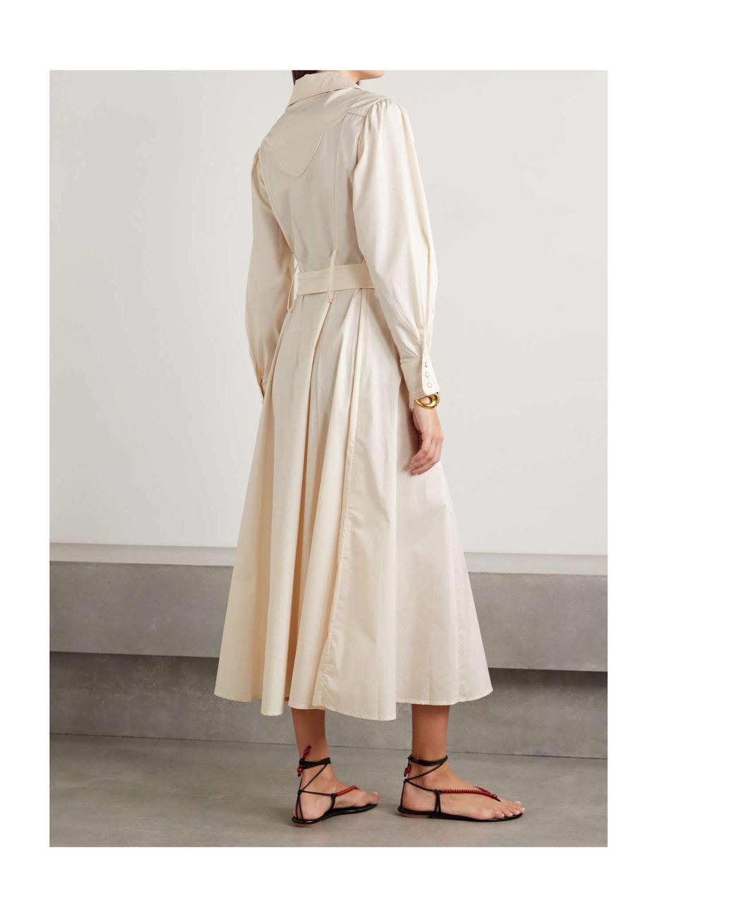 Johanna Ortiz Natural Lapel Long-Sleeved Dress