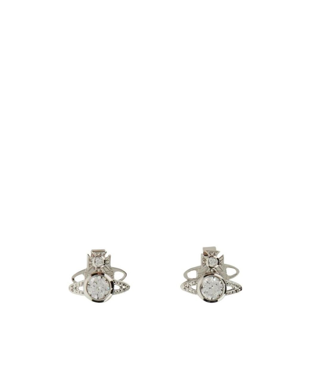 Vivienne Westwood White London Orb-Plaque Earrings