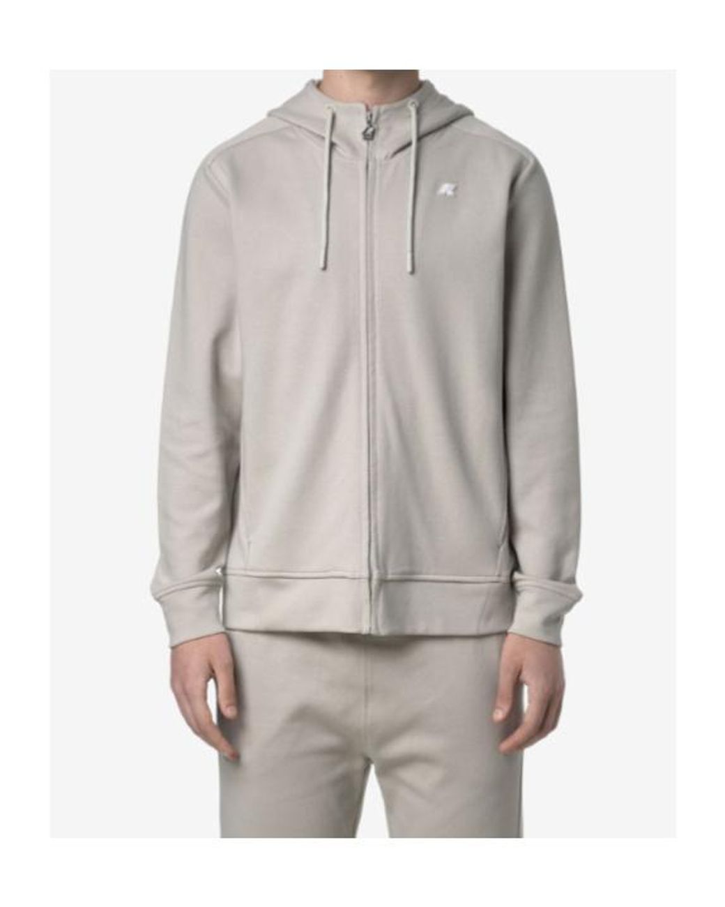 K-Way Gray Zip-Up Hooded Hoodie for men