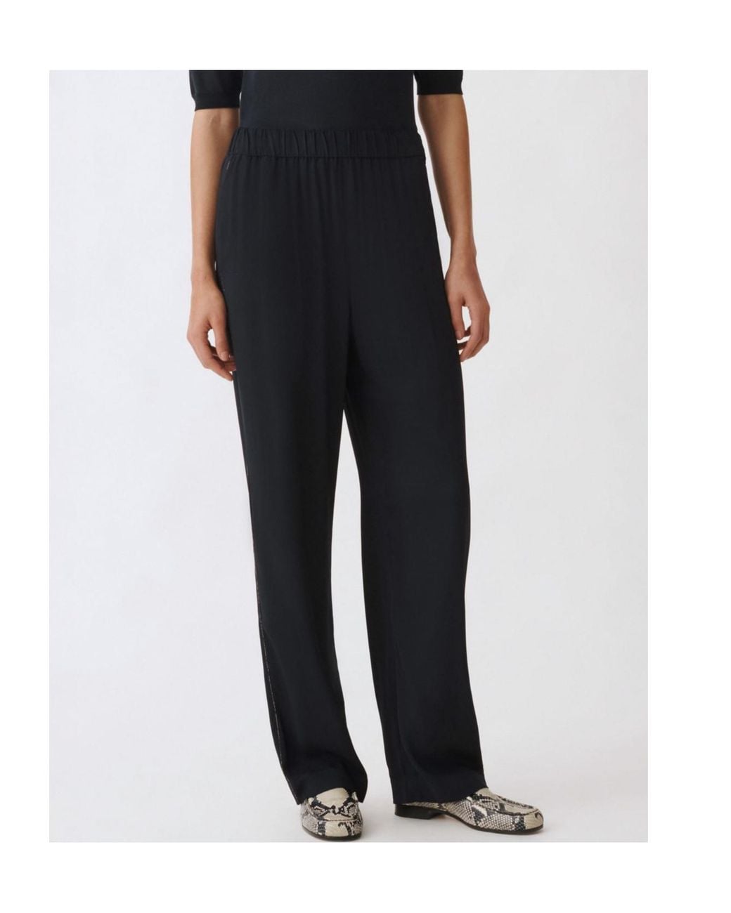 Fabiana Filippi Black Beaded-Trim Trousers