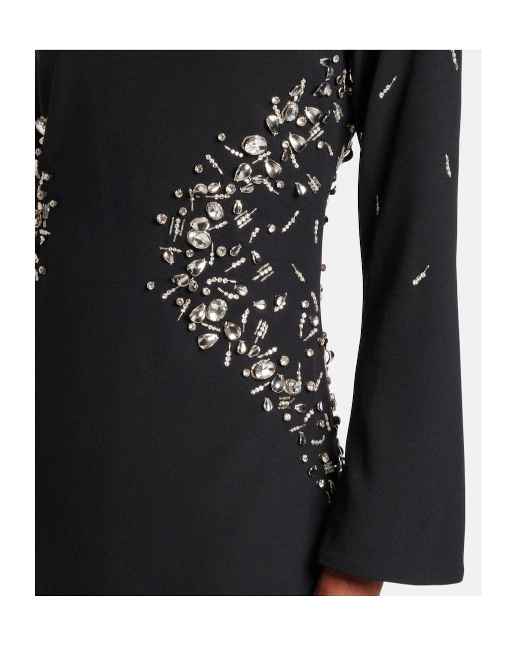 Jonathan Simkhai Black Carla Embellished Crepe Minidress