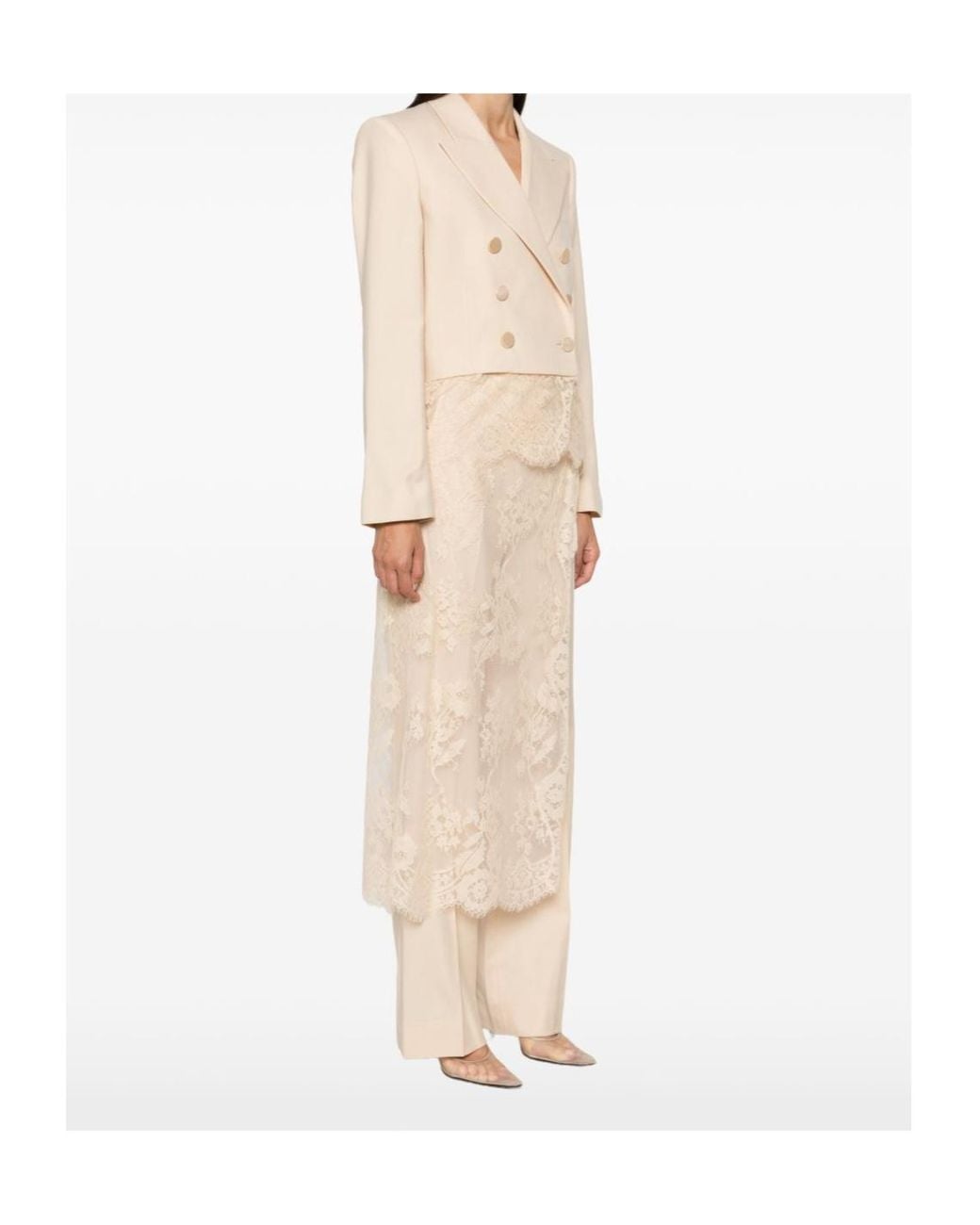Zimmermann Natural Lace-Trimmed Blazer