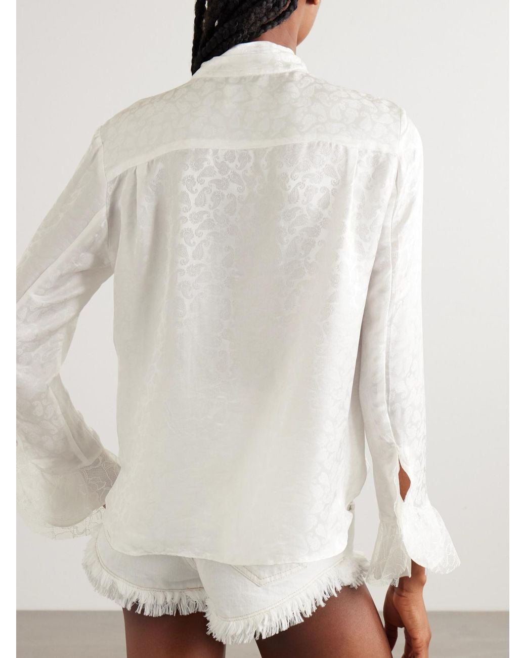 Isabel Marant White Raphaella Ruffled-Cuff Blouse
