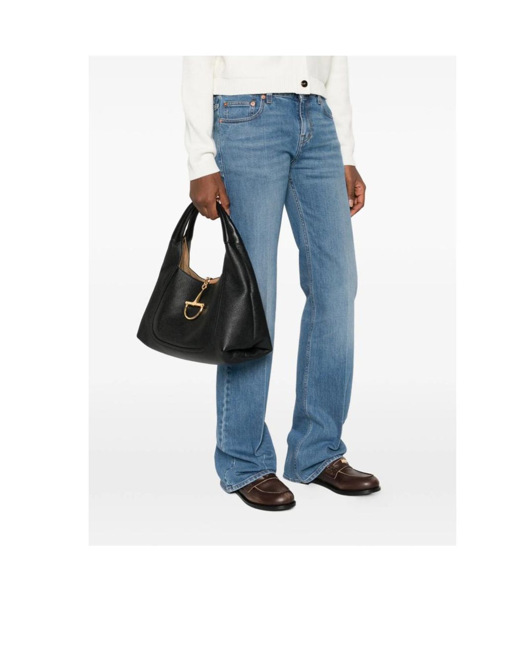 Gucci Black Softbit Leather Shoulder Bag