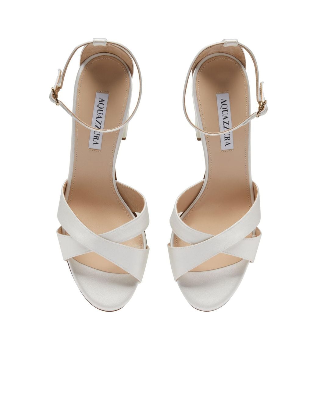 Aquazzura White Round Toe High Heel Sandals