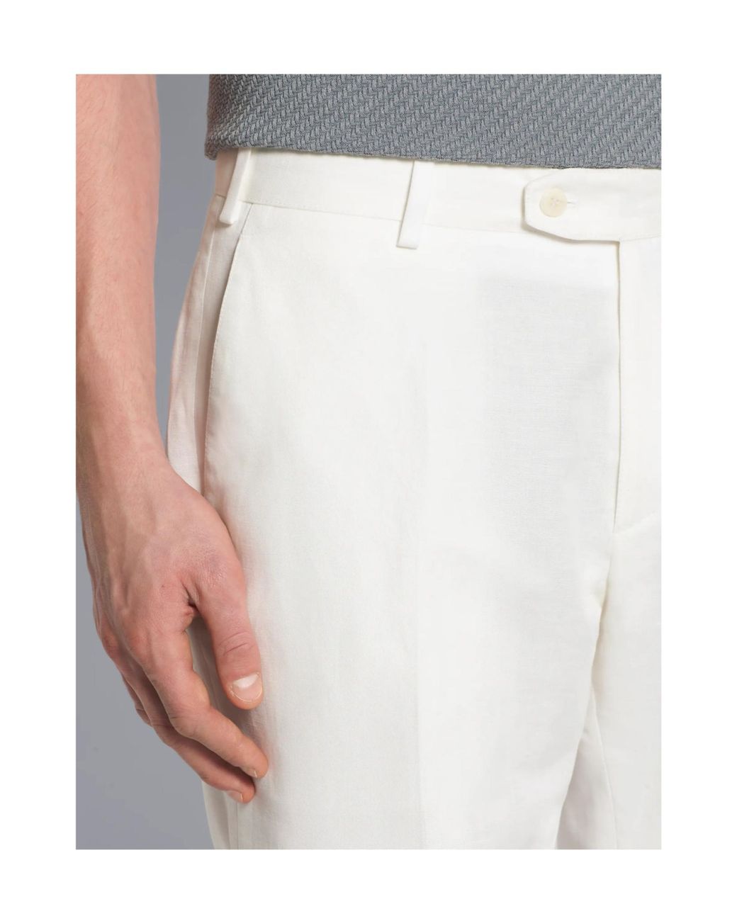 Brioni White Pleated Straight-Leg Trousers for men