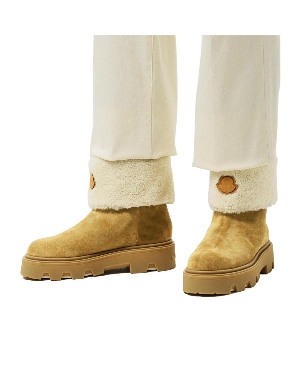 Moncler Natural Solid Color Ankle Boots