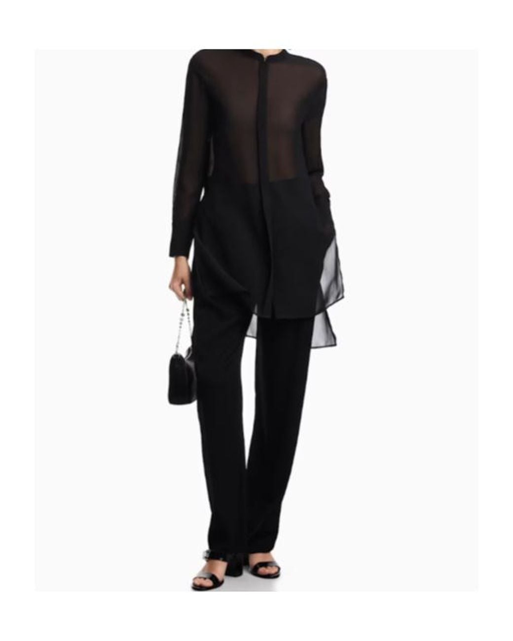 Emporio Armani Black Relaxed Pleated Pants