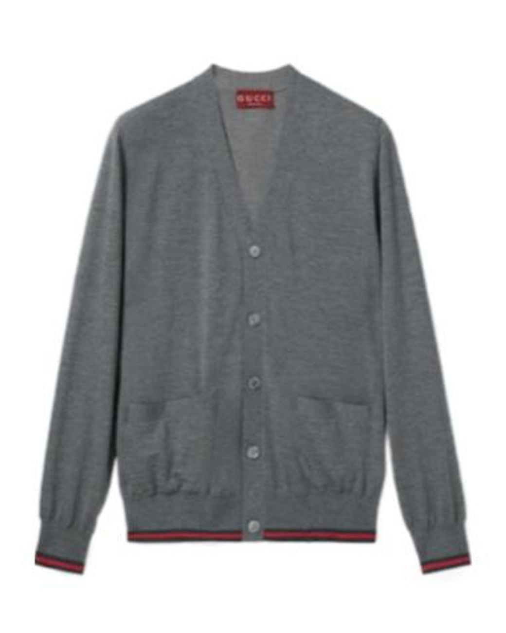 Gucci Gray Button-Up Knit Cardigan for men