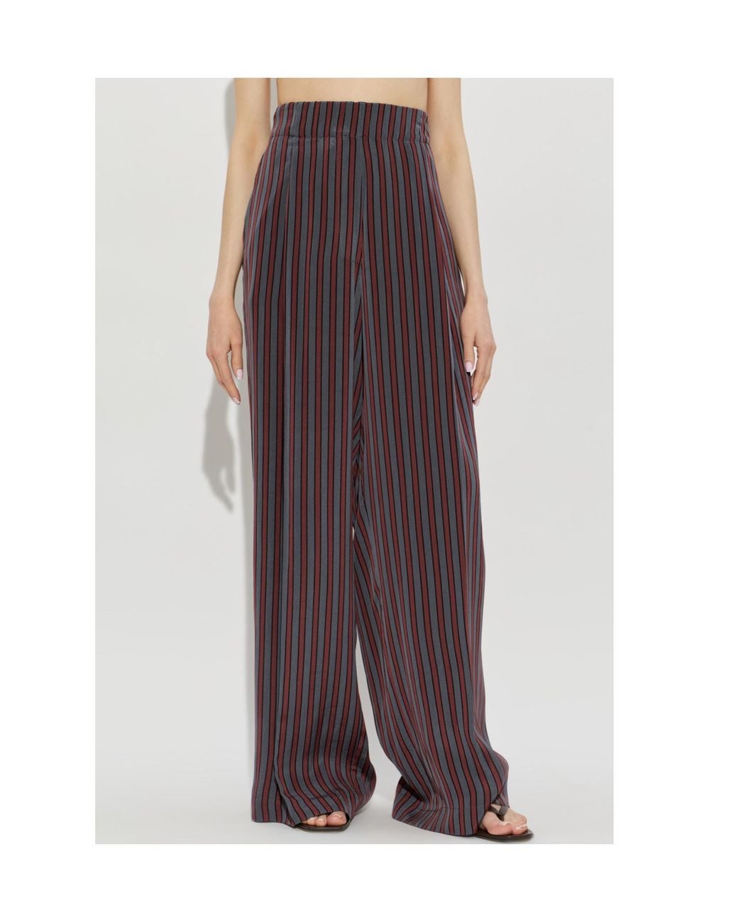 Dries Van Noten Purple Striped Casual Pants