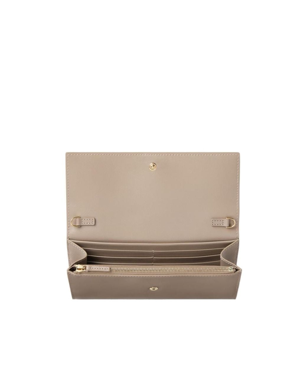 Fendi White Ff Continental Chained Wallet