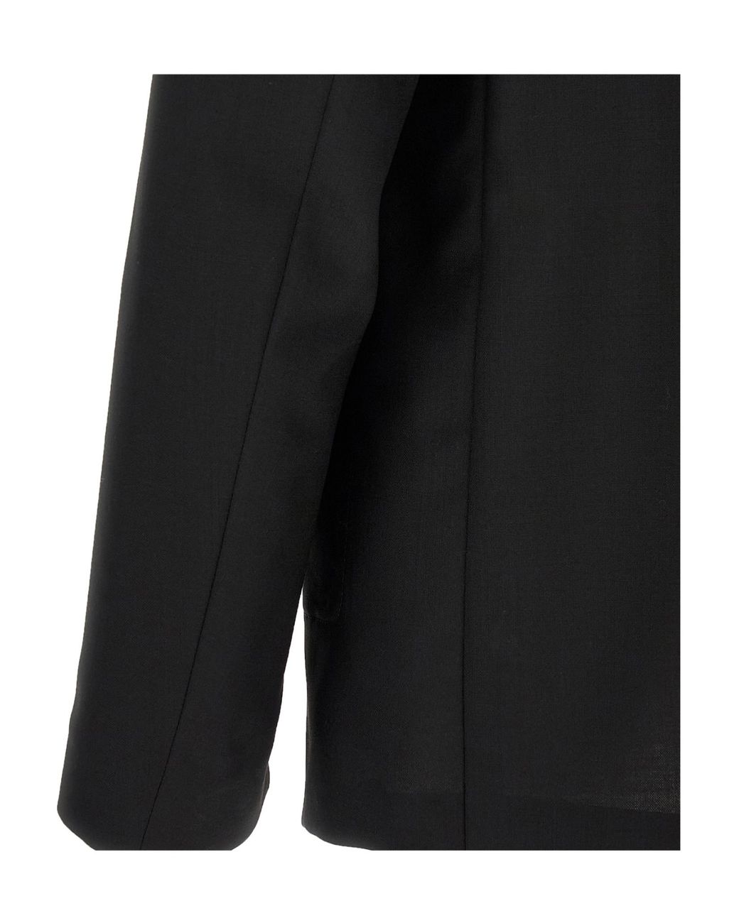 Maison Margiela Black Collarless Signature Four-Stitch Jacket for men