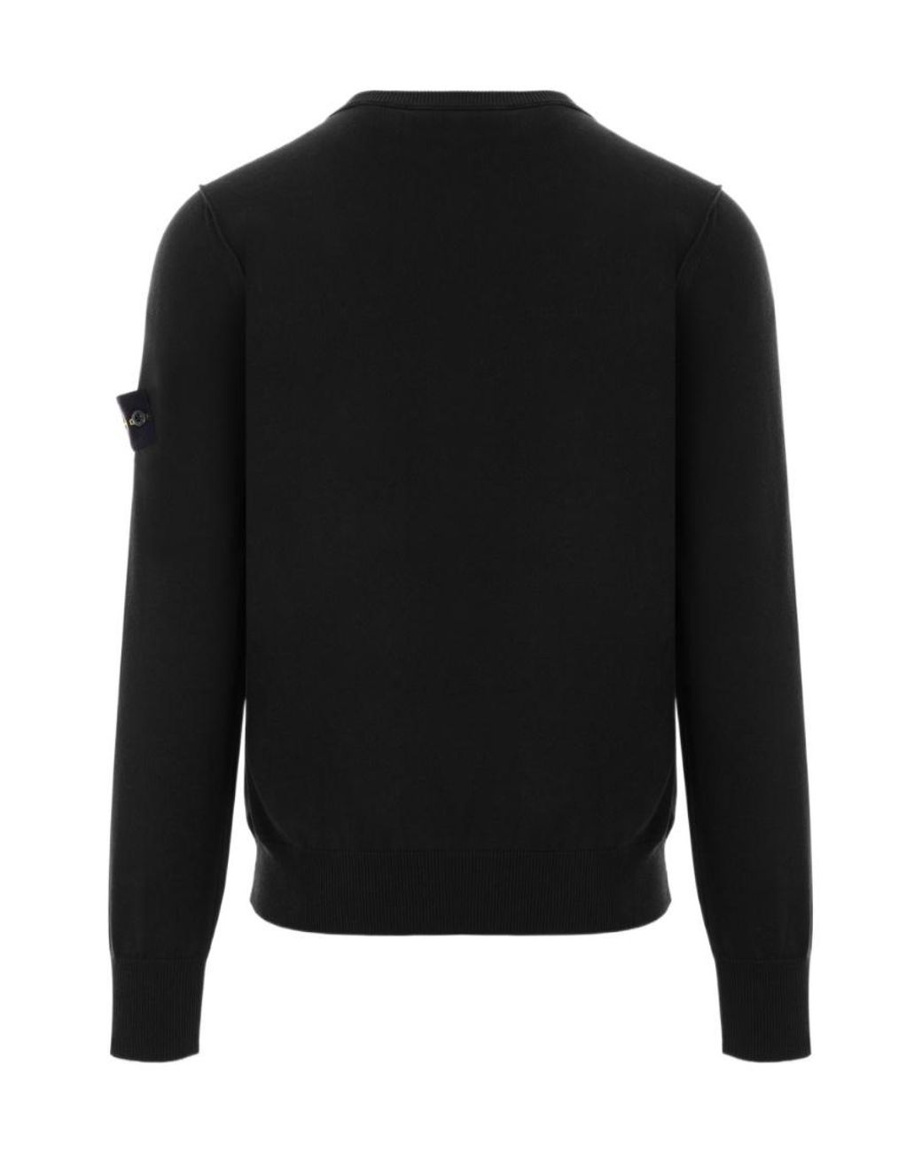 Stone Island Black Compass Patch Crewneck Jumper for men