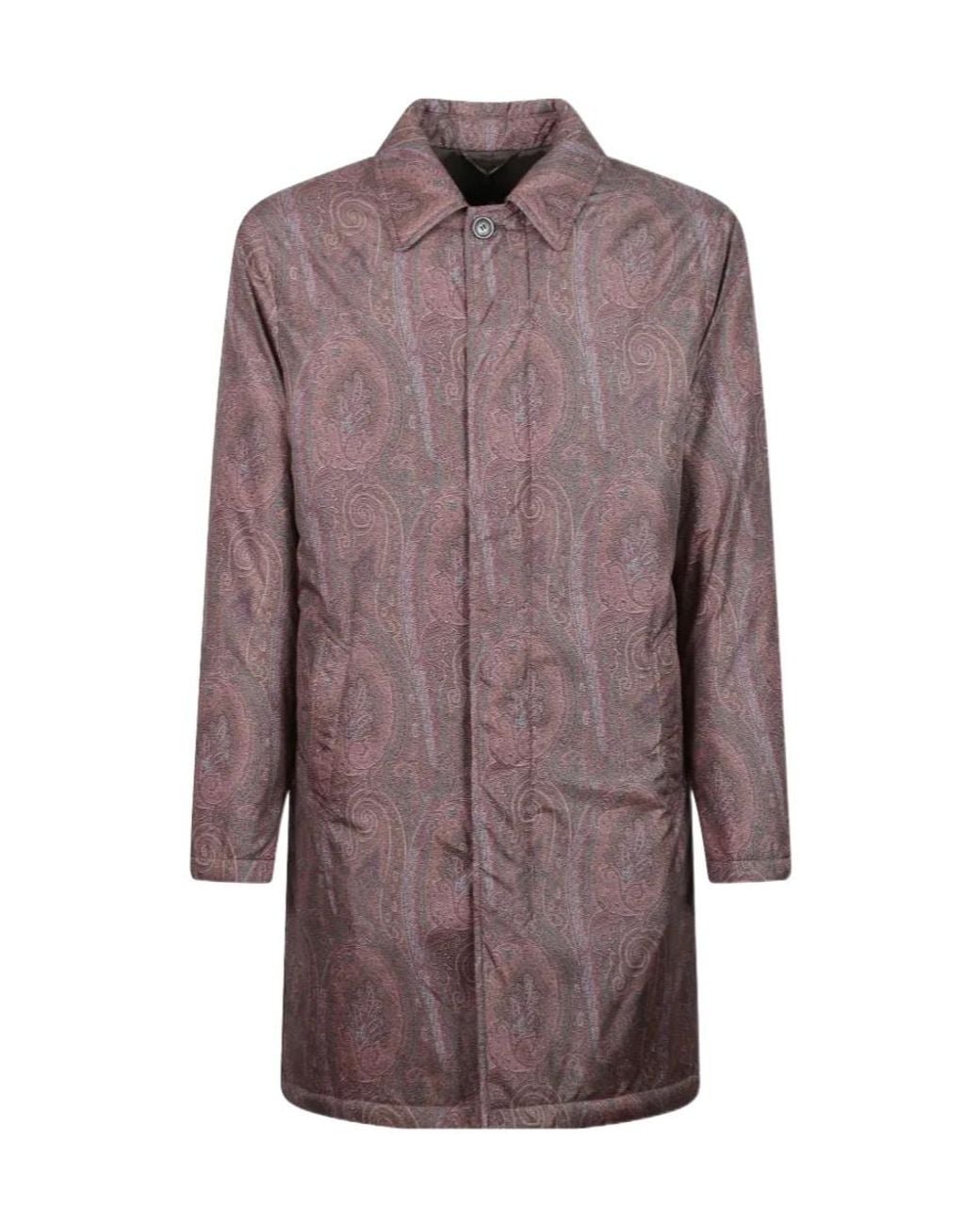 Etro Brown Paisley Pattern Coat for men