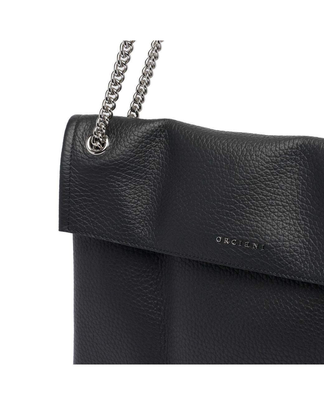 Orciani Black Venus Soft Midi Shoulder Bag