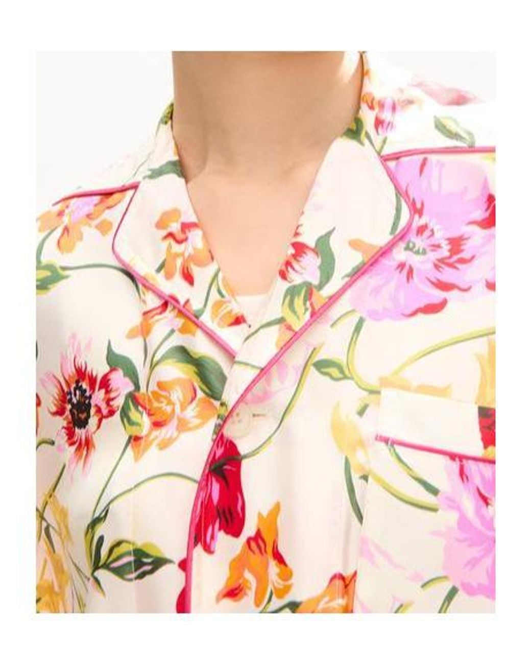 KENZO Red Floral Print Pocket Long-Sleeve Shirt